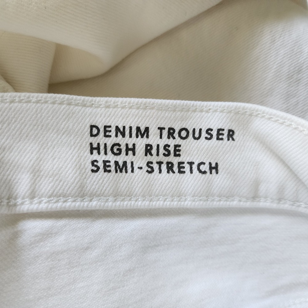J.Crew Jeans Womens Size 28 White Denim Trousers Wide Leg Stretch Patch Pocket - Picture 12 of 12